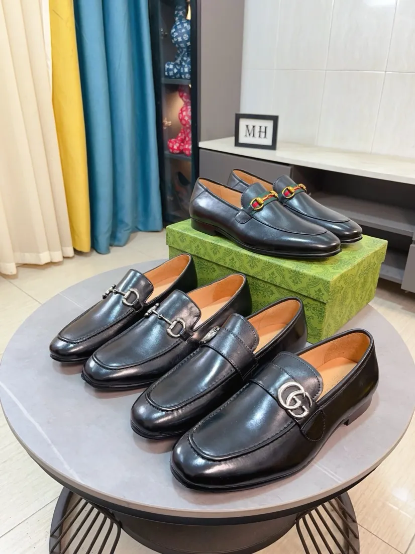 Men's shoes 💰500🌹🌹【GUCCI】The most popular classic Gucci leather shoes. Synchronized with the official website, the upper is made of Italian first-layer cowhide ➕cowhide lining, with unique brand and unique craftsmanship. Highlighting the hot style of the new year. Stop hesitating, stop wandering, get it now. Number: 38--44